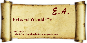 Erhard Aladár névjegykártya